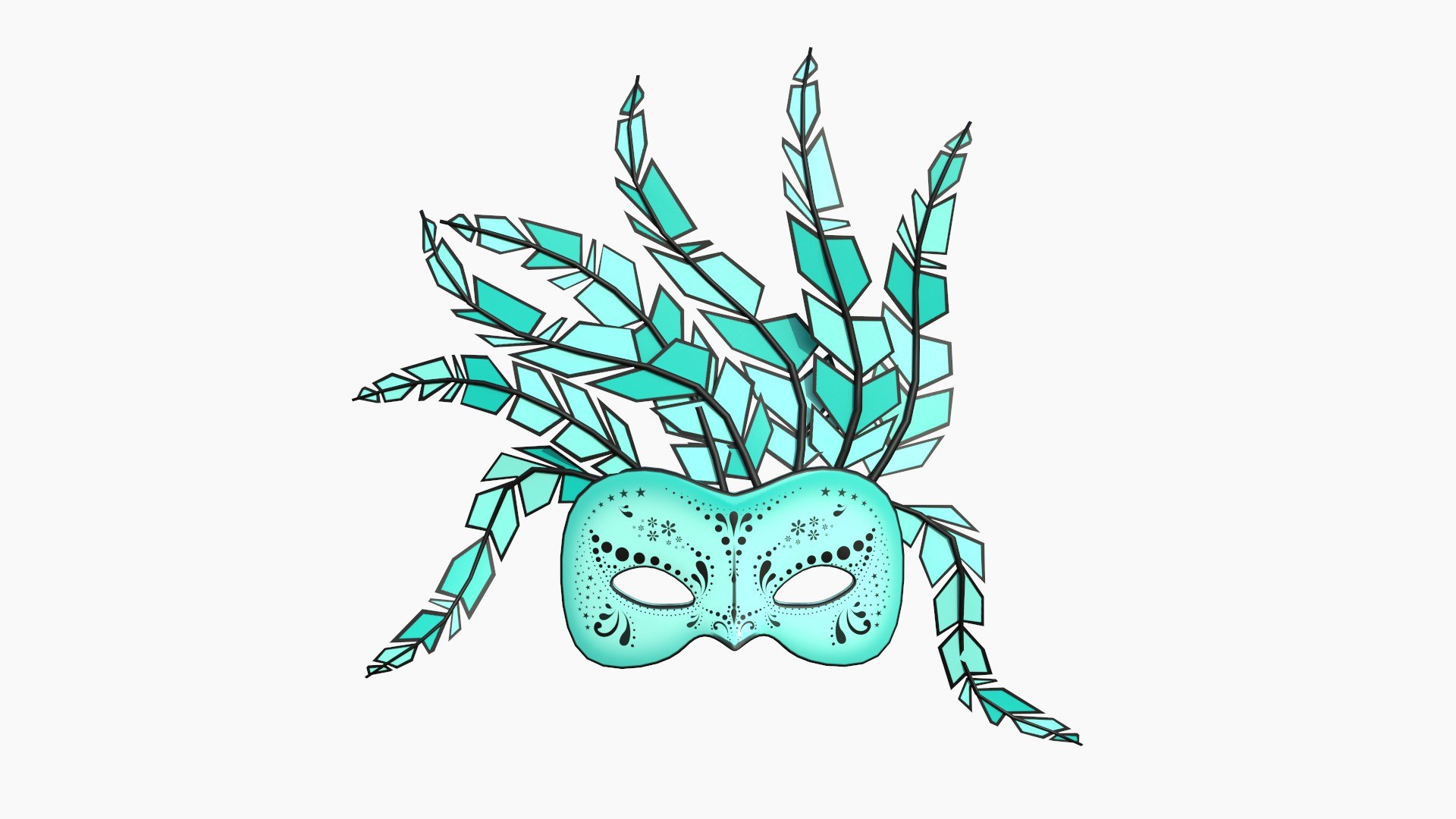 Carnival Mask J13 Cartoon Costume Character Design 3D model