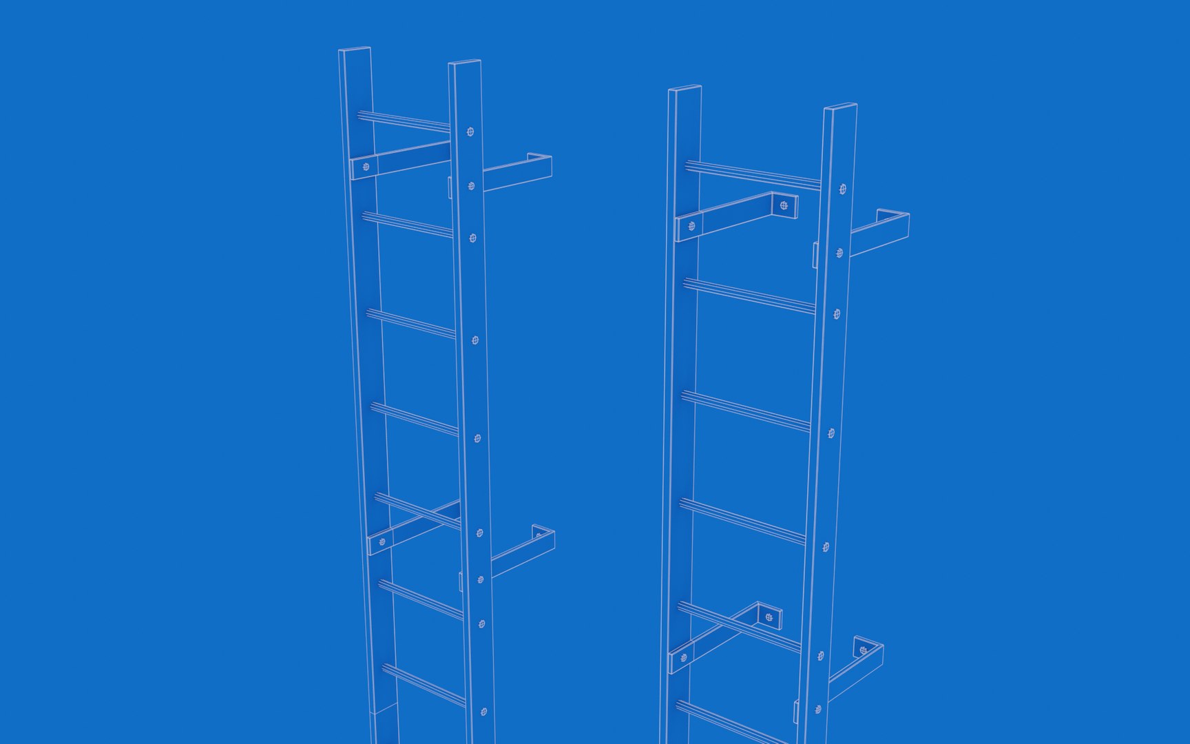 Steel wall mount ladder model TurboSquid 1845534