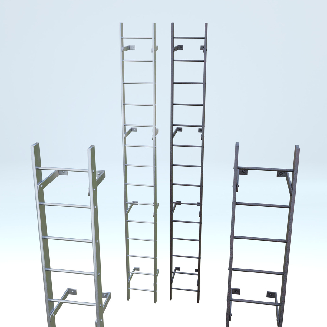 Steel Wall Mount Ladder Model TurboSquid 1845534
