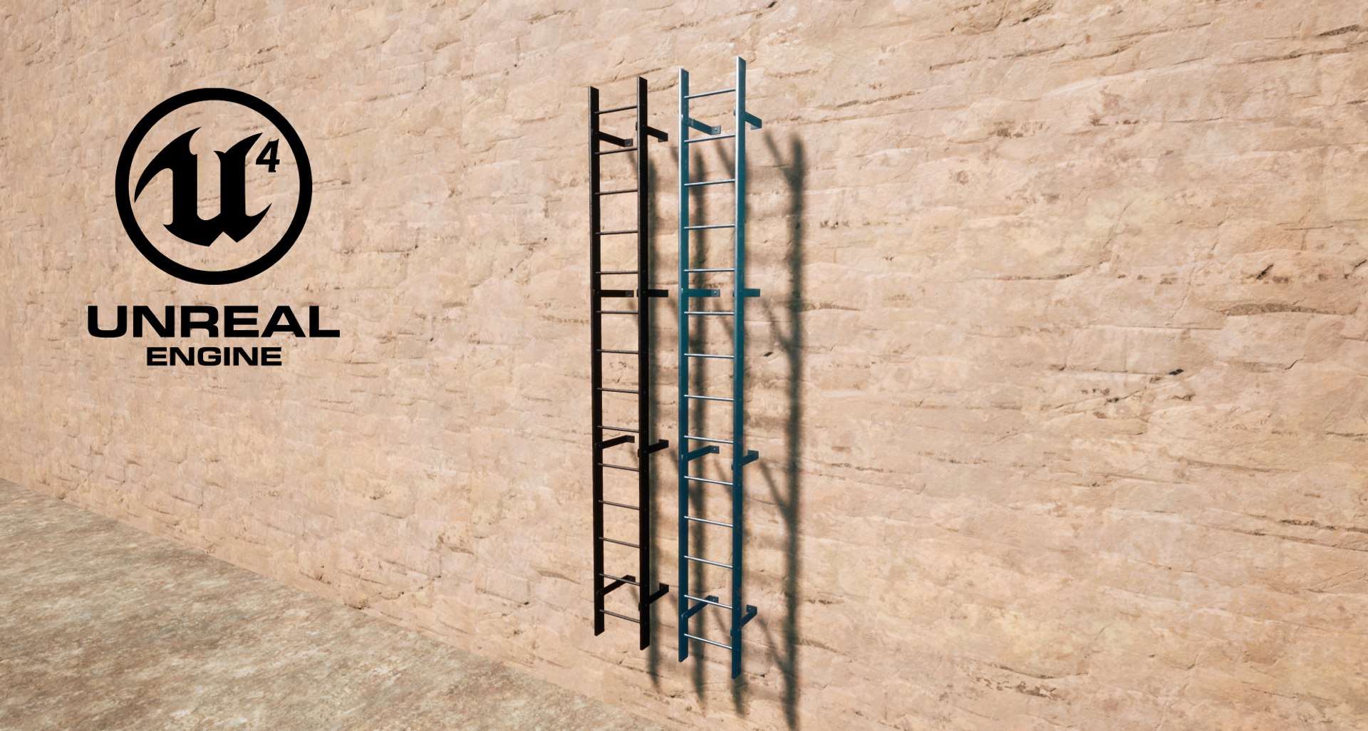 Steel Wall Mount Ladder Model TurboSquid 1845534