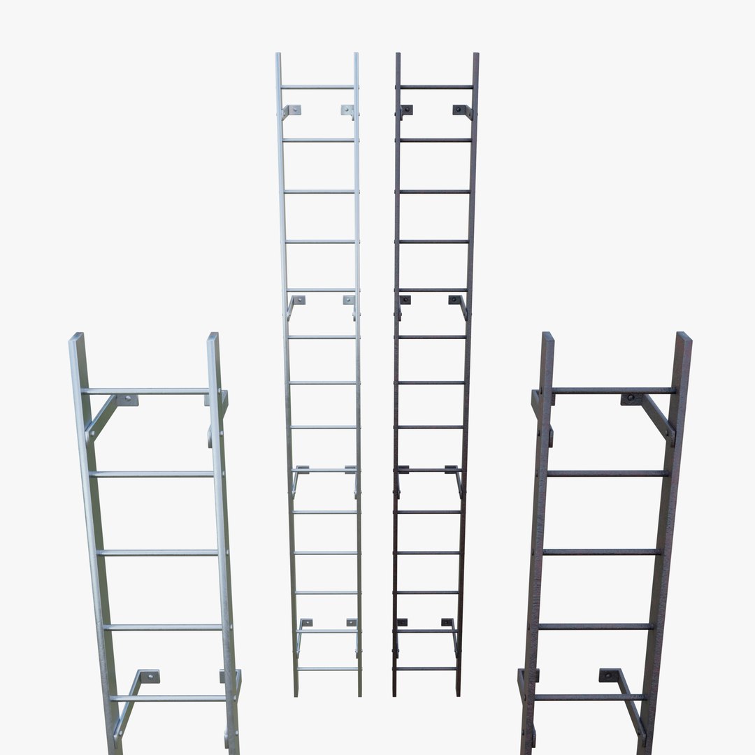 Steel wall mount ladder model TurboSquid 1845534