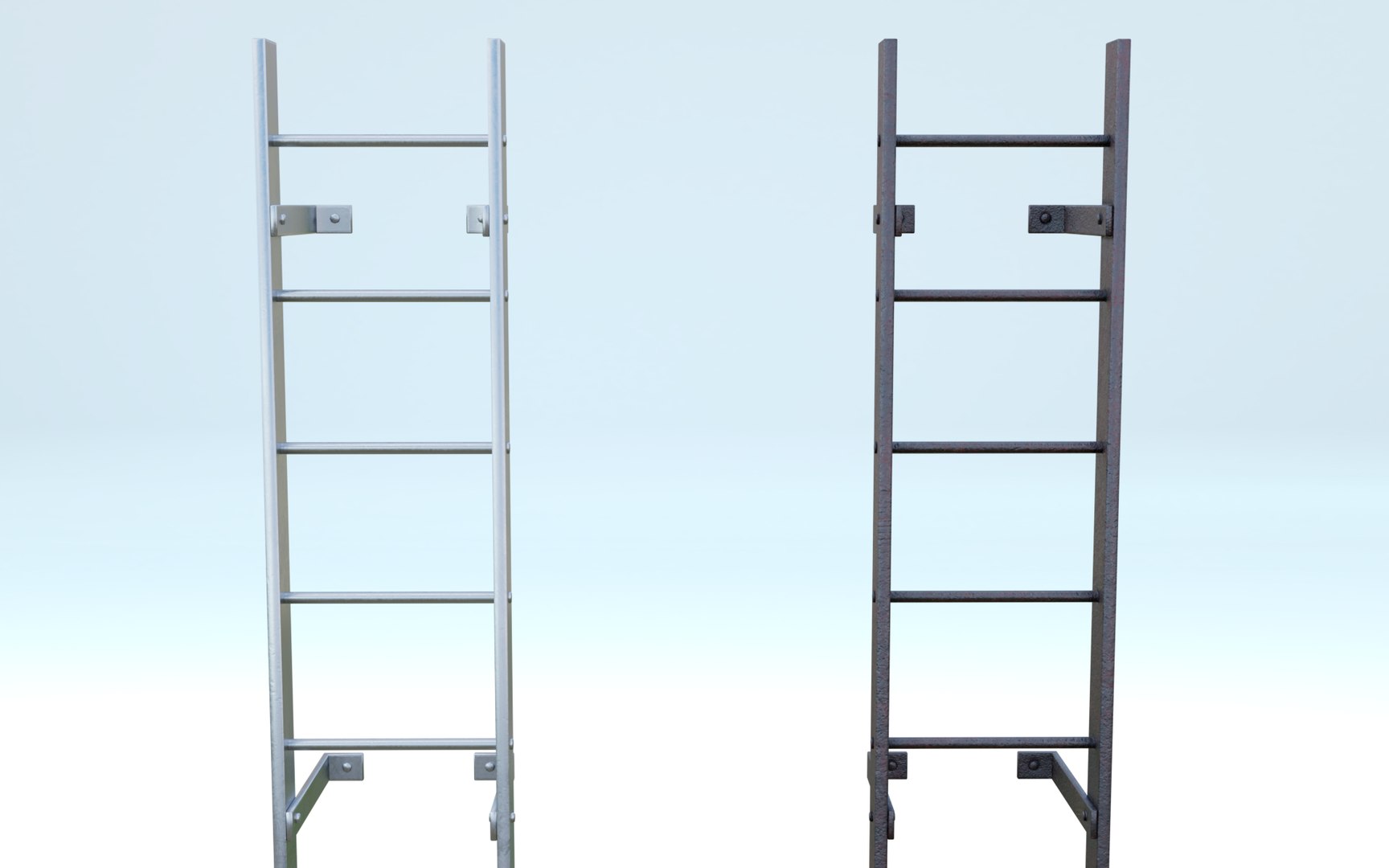 Steel Wall Mount Ladder Model TurboSquid 1845534
