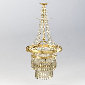 3D Delicate Bronze And Crystal Chandelier