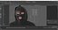 Robber Wearing Mask and Hood Rigged for Maya