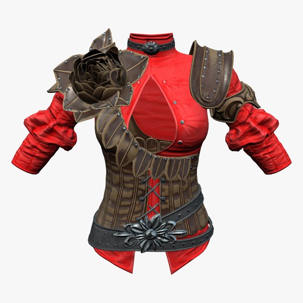 3D Medieval Crimson Top