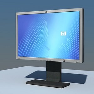 low-poly monitor hp l2465 3d model