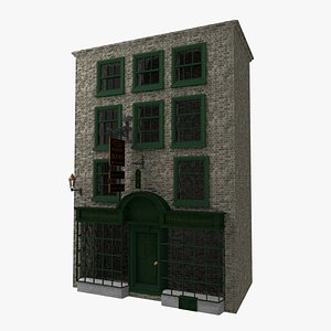 3D model The book store from the commercial alley