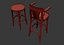 Bar Chair set 2 3D