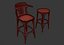 Bar Chair set 2 3D