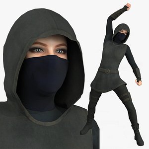 Realistic Rigged Medieval Fighter Woman Character 3D Model