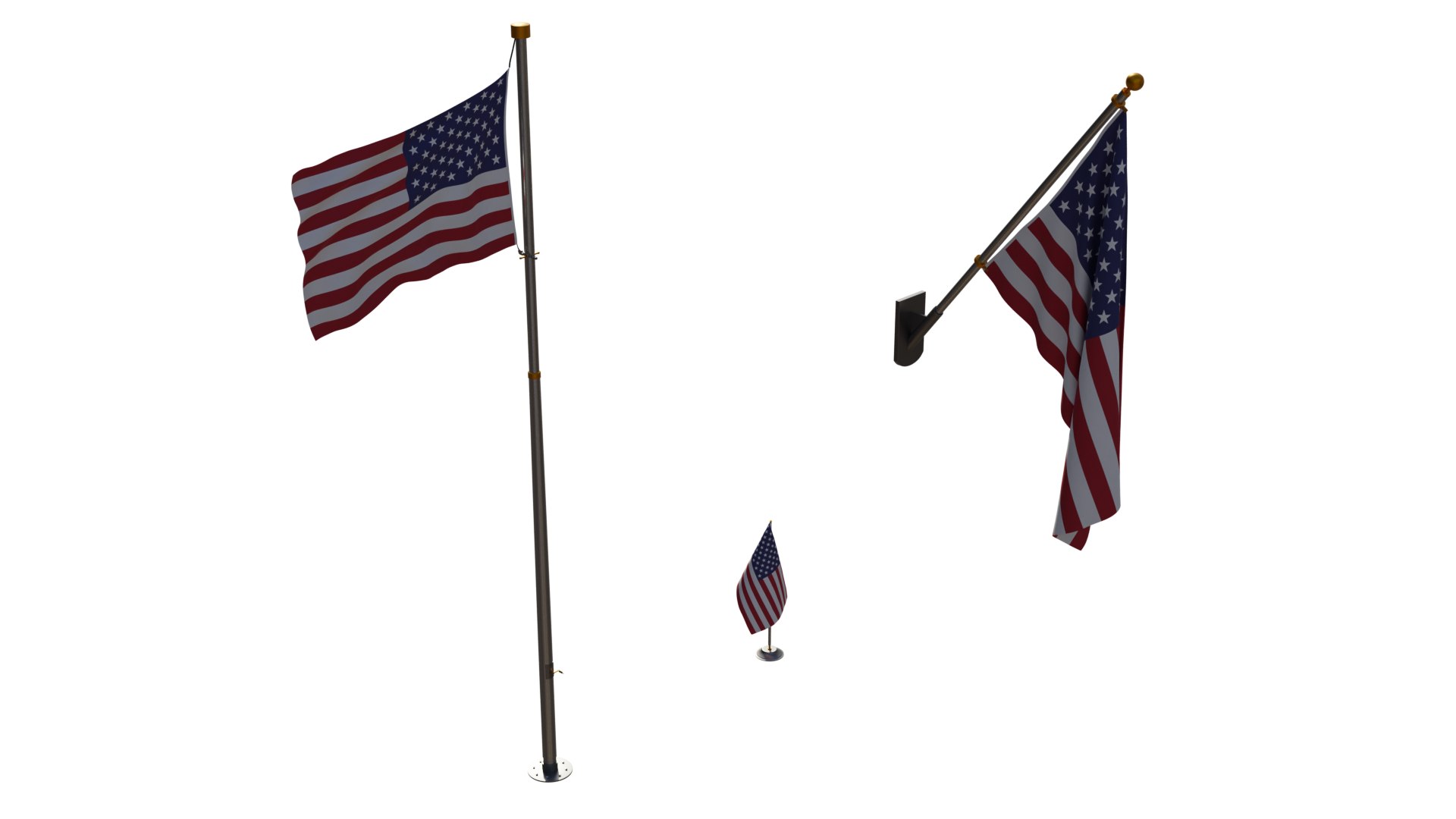 3D Flags Of USA - TurboSquid 2059950