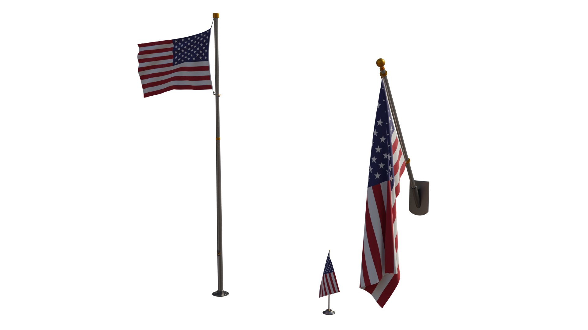 3D Flags Of USA - TurboSquid 2059950