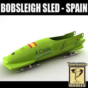 3d bobsleigh sled - spain model