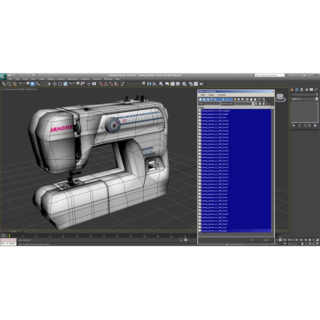 3ds janome re1306 sewing machine