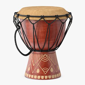 African Drum with Folk Motif