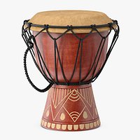 African Drum with Folk Motif