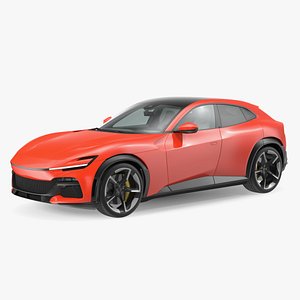 3D Red Extreme Crossover Sports Car
