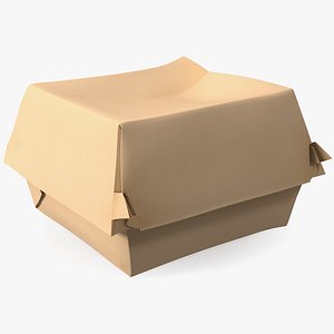 3D model Burger Box Brown Paper