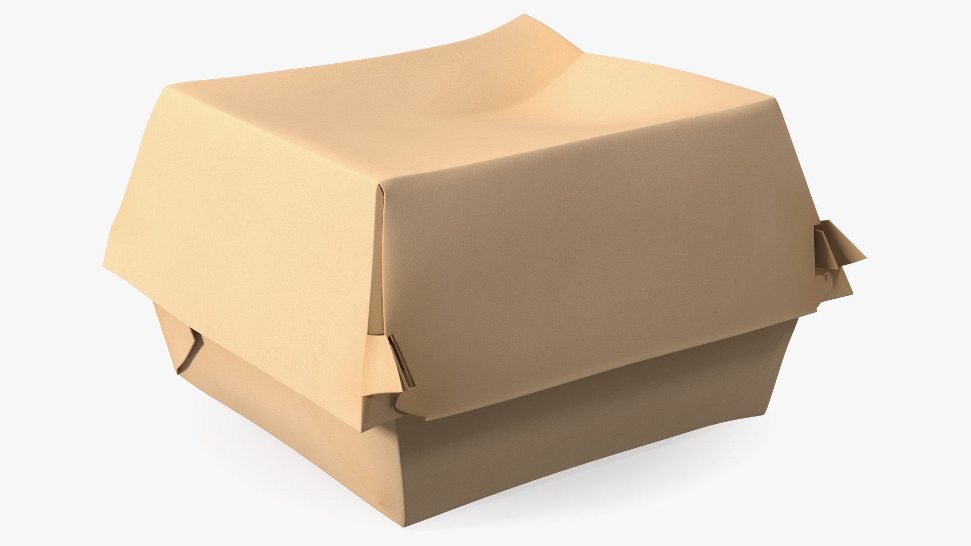 Burger Box Brown Paper 3D model preview