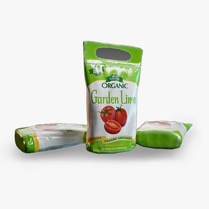 Garden fertilzer package with soil and lime da1 3D model