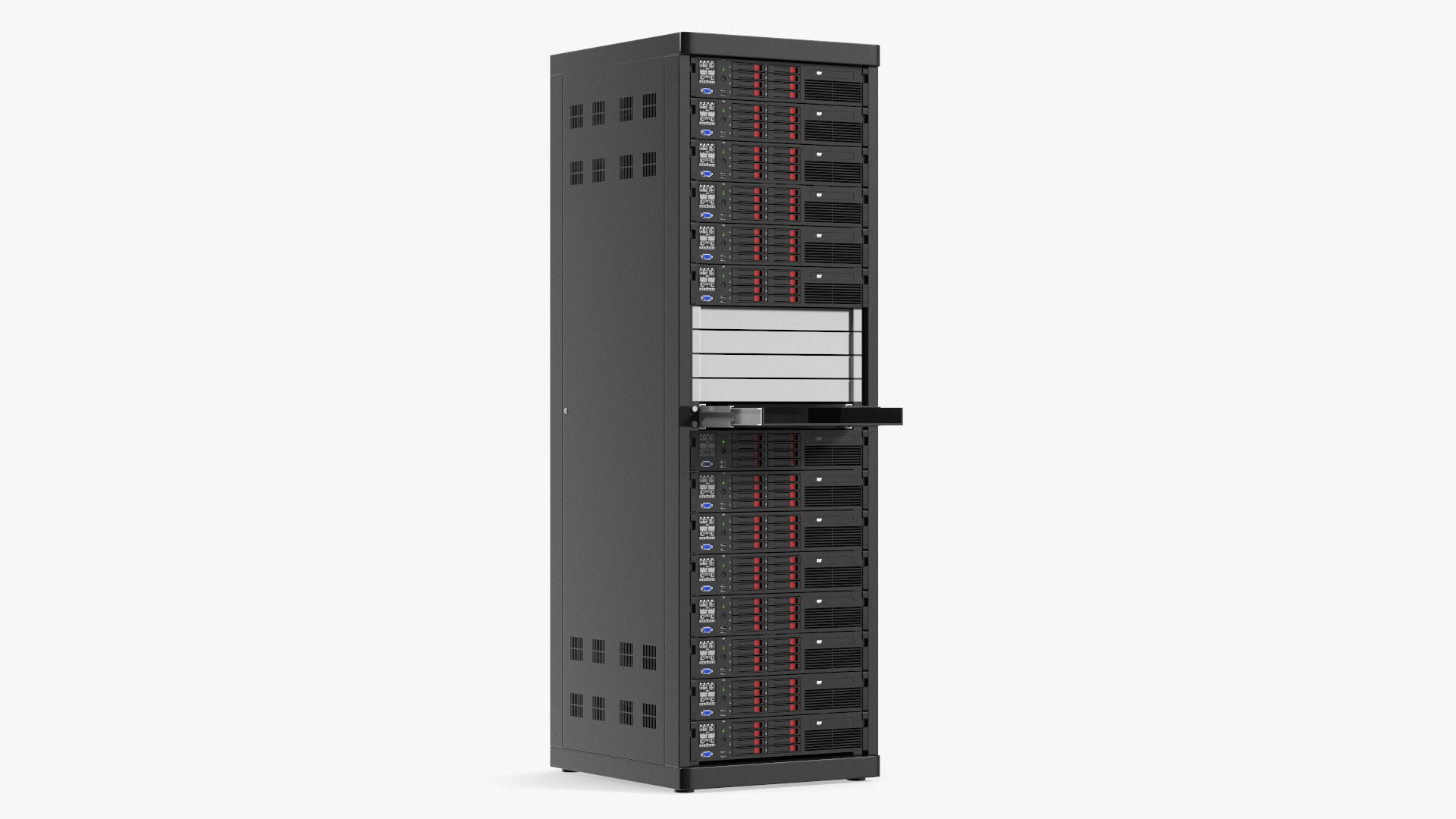 Server Rack Cabinet 3D model preview