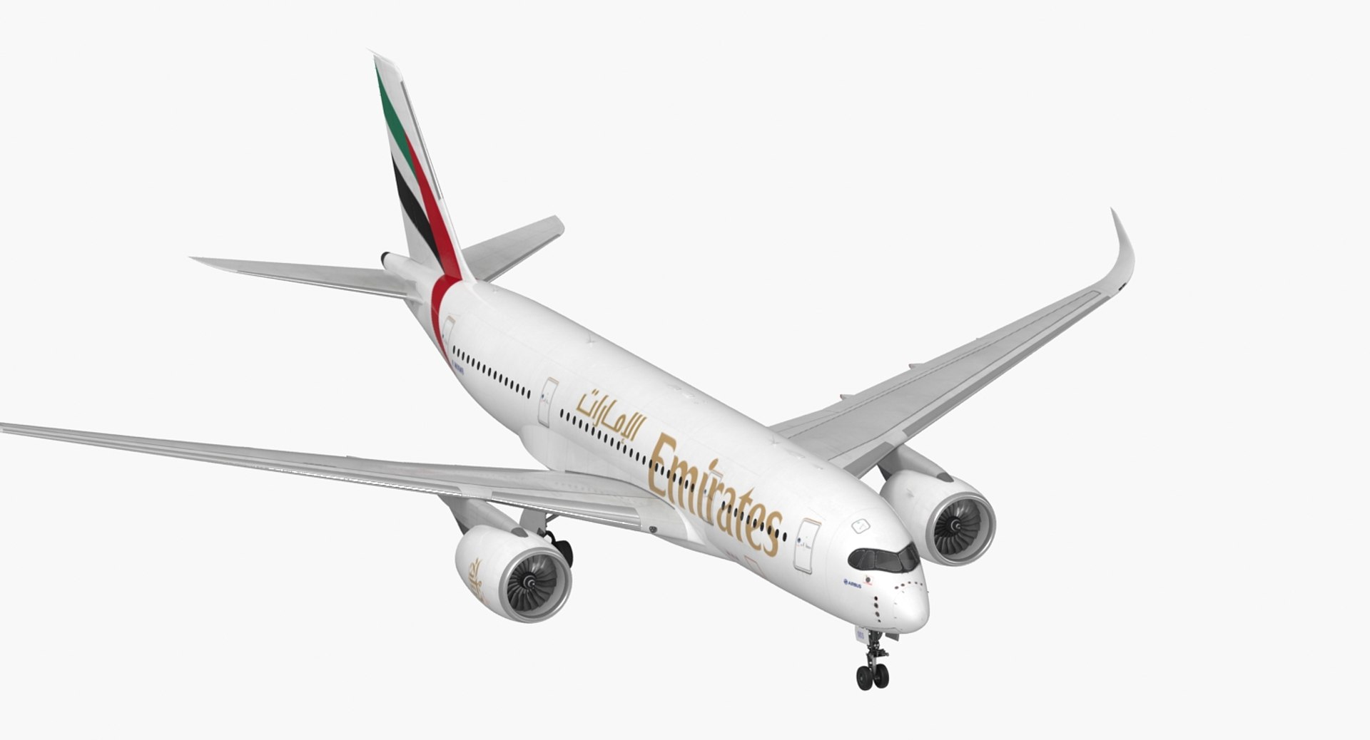 Airbus A350-800 Emirates Air Line Rigged 3D Model preview