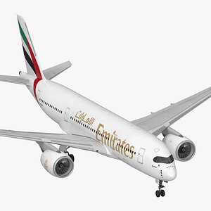 Airbus A350-800 Emirates Air Line Rigged 3D Model