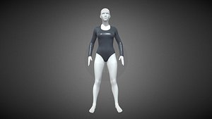 Ladies Bodysuit With Genesis 8 In Low Poly 3D model
