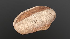 Brown Bread AR VR PBR  Lowpoly with game ready 3d Model 3D
