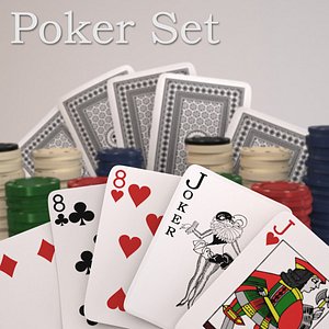 3d playing cards poker chips
