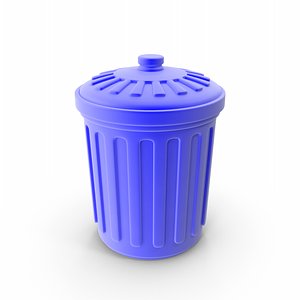 3D Recycle Bin Blue model