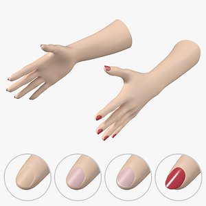 Female Hands Gesture 02 Base Mesh
