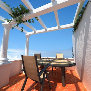 scene terrace 3d model