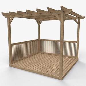 PBR Wooden Pergola Gazebo C5