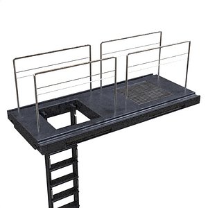 LowPoly Platform bridge ladder MODEL Element2 3D model