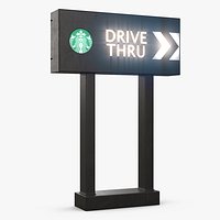 Starbucks Drive Thru Sign Light On