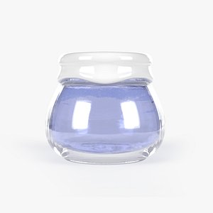 Round jar with dripping cap container for cosmetics or skincare