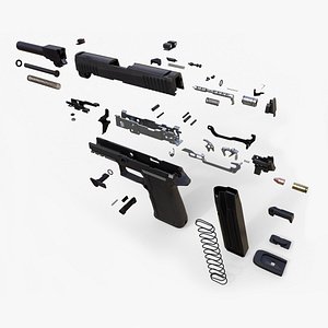Explosion Diagram of the Sig Sauer P320 Pistol LowPoly