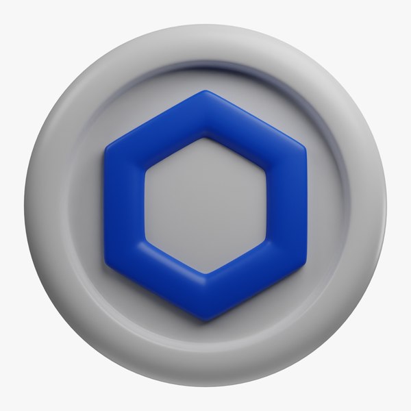 Chainlink or LINK White coin with cartoon style 3D model