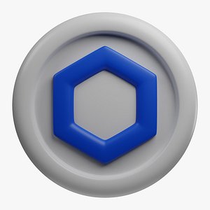 Chainlink or LINK White crypto coin with cartoon style