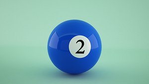 Billiard Pool Ball-2 American Model 3D model