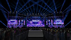3D Music festival stage