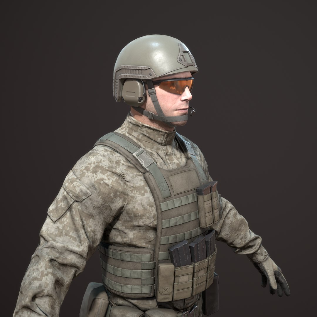 Photorealistic Realtime Soldier Character 3D Model - TurboSquid 1403099