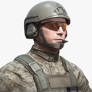 photorealistic realtime soldier character 3D model