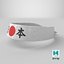 Faixa de cabeça japonesa Hachimaki branca e vermelha