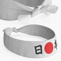 Japanese Hachimaki Headband White Red