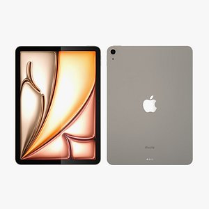 3D Apple iPad Air 11 2024 Starlight model