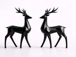 Abstract reindeer sculptures - 3D Print model 3D