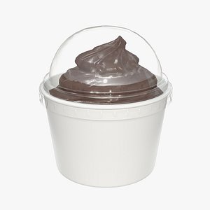 Ice cream in white plastic cup for mockup