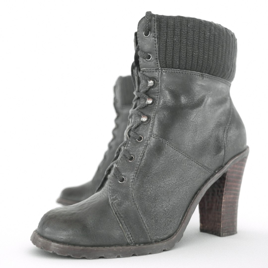 black heel boots obj